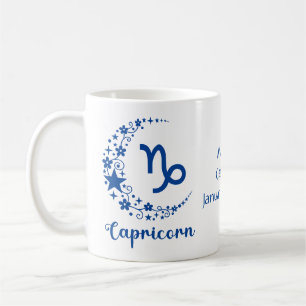 Capricorn Zodiac Astrology Birthday Blue White Koffiemok