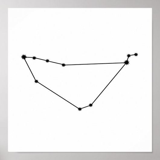 Capricorn Zodiac Constellation Modern Minimum Poster (Voorkant)