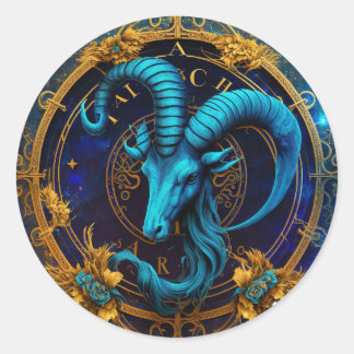 Capricorn Zodiac Graphic Ronde Sticker
