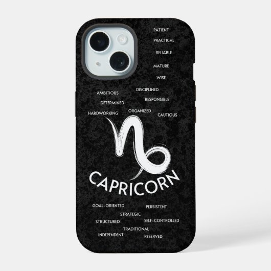 Capricorn Zodiac Horoscoop Traits Guys iPhone 15 Hoesje (Achterkant)