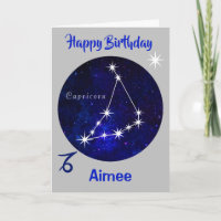 Capricorn Zodiac Horoscope Birthday Kaart