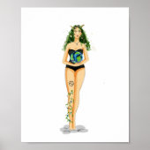 Capricorn Zodiac Illustration – Hand Drawn Poster (Voorkant)