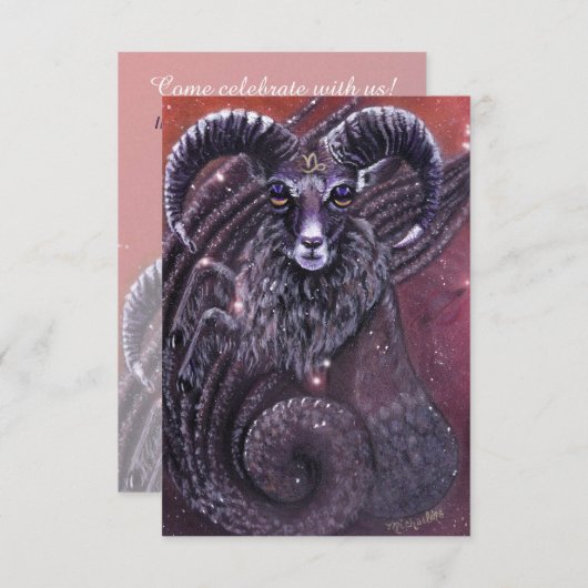 Capricorn Zodiac Invitation d'anniversaire (Devant / Derrière)