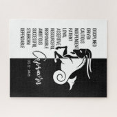 Capricorn Zodiac Sign., Black & White Jigzaag Puzz Legpuzzel (Horizontaal)