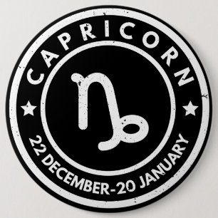 Capricorn Zodiac Sign Button