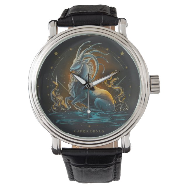 Capricorn Zodiac Sign Horloge (Voorkant)