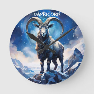 Capricorn Zodiac Sign Poster Ronde Klok