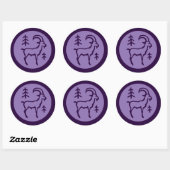 Capricorn Zodiac Sign Ronde Sticker (Vel)