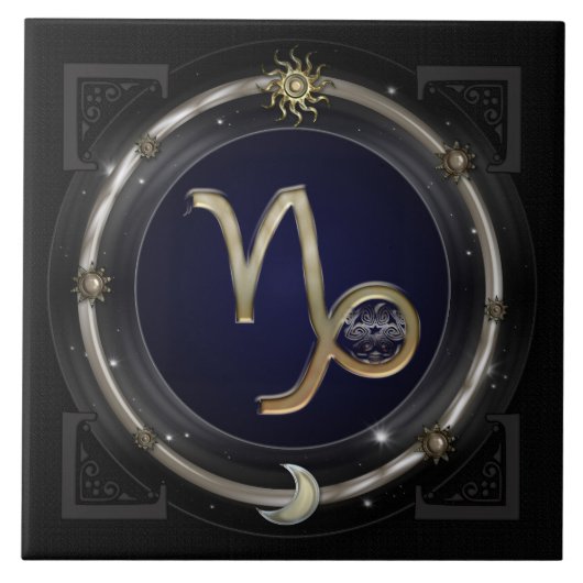 Capricorn Zodiac Sign Tegeltje (Voorkant)