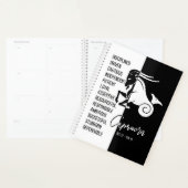 Capricorn Zodiac Sign., zwart-wit Planner (Display)