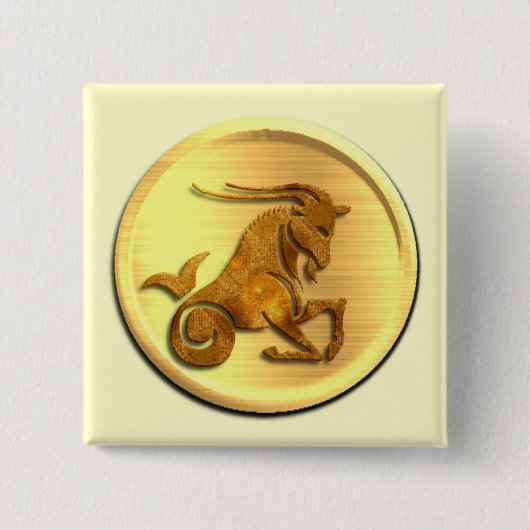 Capricorn Zodiac Square Pin Vierkante Button 5,1 Cm (Voorkant)