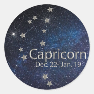 Capricorn - Zodiac Star Sign Ronde Sticker