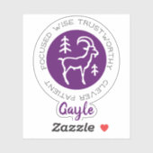 Capricorn Zodiac Star Traits Paars Sticker (Vel)