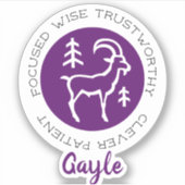 Capricorn Zodiac Star Traits Paars Sticker (Voorkant)