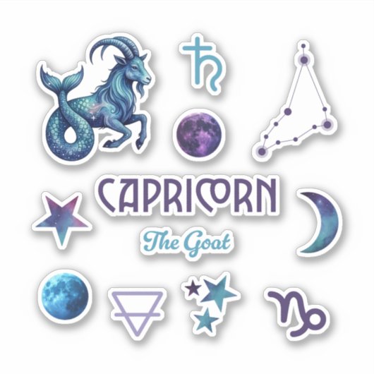 Capricorn Zodiac Sticker Collection (Devant)