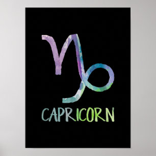 Capricorn Zodiac Symbol Astrology Zee Goat Gift Poster