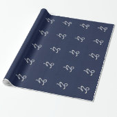 Capricorn Zodiac Symbol Blue Carbon Fiber Style Cadeaupapier (Uitgerold)