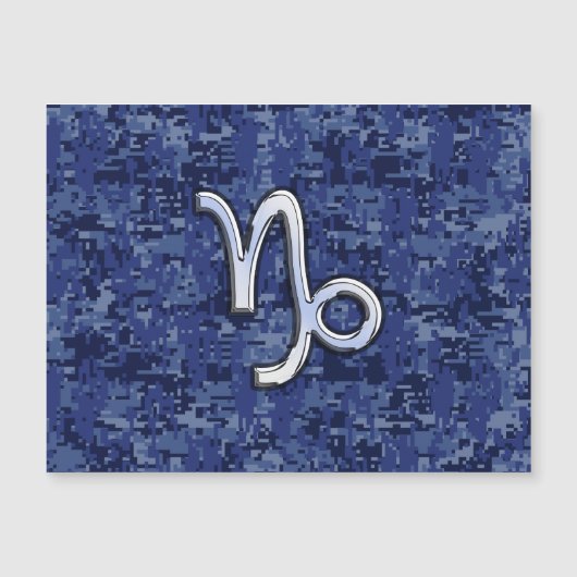 Capricorn Zodiac Symbol Blue Digital Camouflage (Voorkant)