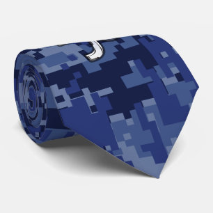 Capricorn Zodiac Symbol Blue Digital Camouflage Stropdas