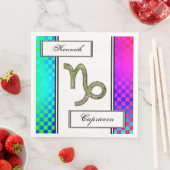 Capricorn Zodiac Symbol Element van K Yoncich Servetten (Insitu)