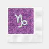 Capricorn Zodiac Symbol Fuchsia Digital Camouflage Servet (Voorkant)