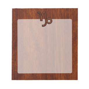 Capricorn Zodiac Symbol in Mahogany Brown Notitieblok
