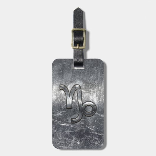Capricorn Zodiac Symbol Industrial Style Bagagelabel (Voorkant verticaal)
