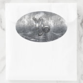 Capricorn Zodiac Symbol Industrial Style Ovale Sticker (Tas)