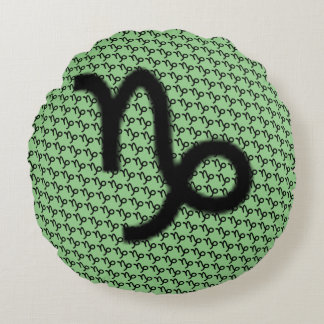 Capricorn Zodiac Symbol Standard van K Yoncich Rond Kussen