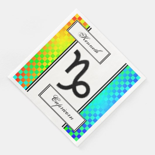 Capricorn Zodiac Symbol Standard van K Yoncich Servetten (Hoek)