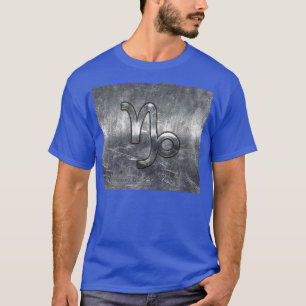 Capricorn Zodiac Symbool Distress Steel Decor T-shirt