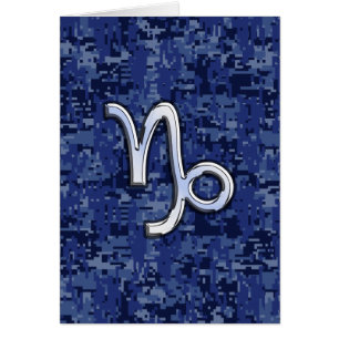 Capricorn Zodiac Symbool op Blue Digital Camo