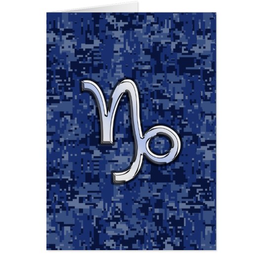 Capricorn Zodiac Symbool op Blue Digital Camo (Voorkant)