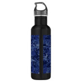 Capricorn Zodiac Symbool op Blue Digital Camo Waterfles (Achterkant)