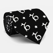 Capricorn Zodiac Symbool Zwart-wit Stropdas (Opgerold)
