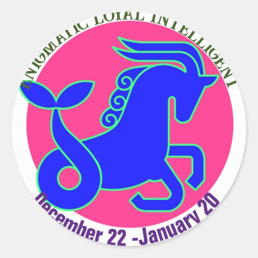 Capricorn Zodiac-teken Personalized Sticker (Voorkant)