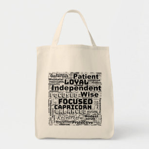 Capricorn Zodiac Word Cloud Inspiration Canvas tas