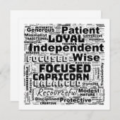 Capricorn Zodiac Word Cloud Inspiration Carte Plat (Devant / Derrière)