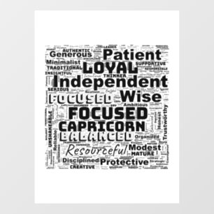 Capricorn Zodiac Word Cloud Inspiration Muursticke Raamsticker