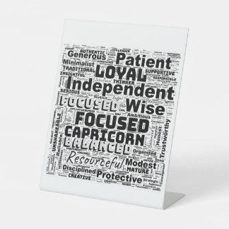 Capricorn Zodiac Word Cloud Inspiration Reclamebord Met Voetstuk
