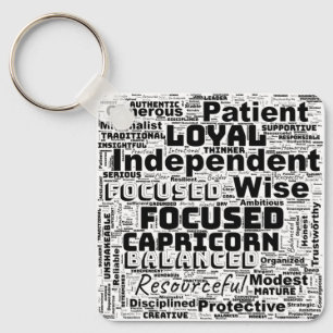 Capricorn Zodiac Word Cloud Inspiration Sleutelhan Sleutelhanger