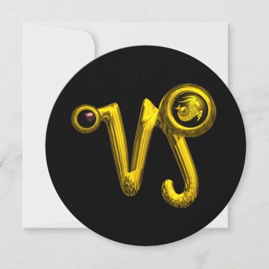 CAPRICORN, ZODIACAL SIGN, ZODIAC BIRTHDAY PARTIJ KAART (Voorkant)