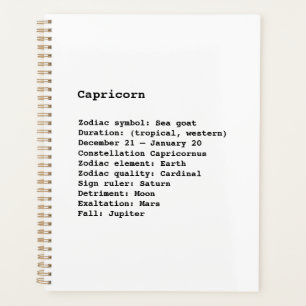 Capricorne blanc noir machine à écrire texte perso