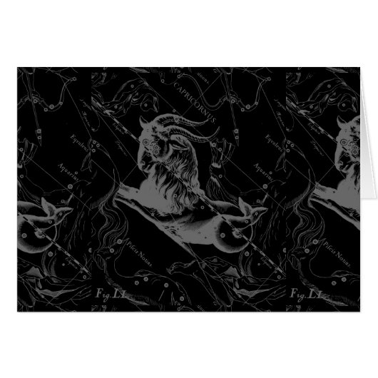 Capricorne Constellation Carte Hevelius Engraving (Devant horizontal)