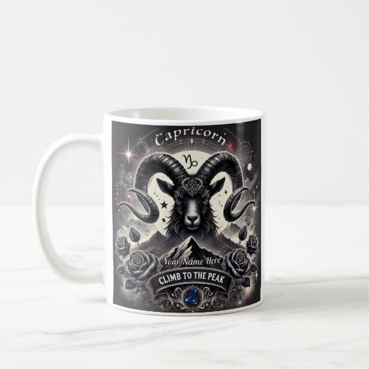 Capricorne "Grimper au pic" Zodiac Mug (Gauche)