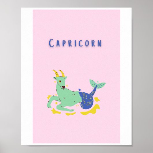 Capricorne rose, zodiaque, impression d'étoiles (Devant)