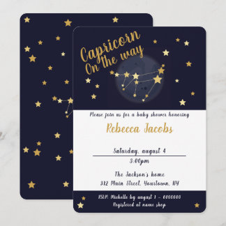 Capricorne zodiac Baby shower Invitation