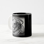 Capricorne Zodiac Café Mug noir et blanc (Devant gauche)