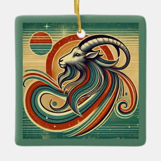 Capricorne Zodiac Ornement de Noël (Devant)