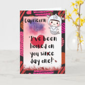 Capricorne Zodiac Valentines Carte personnalisée (Fleur jaune)